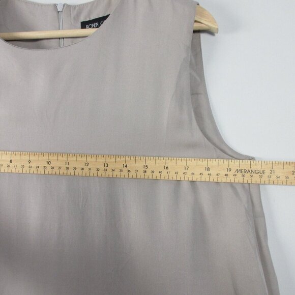 Ronen Chen Guam Dress 10 3 Gray Black Sleeveless Long Maxi Tencel Lagenlook 402 - Picture 10 of 12